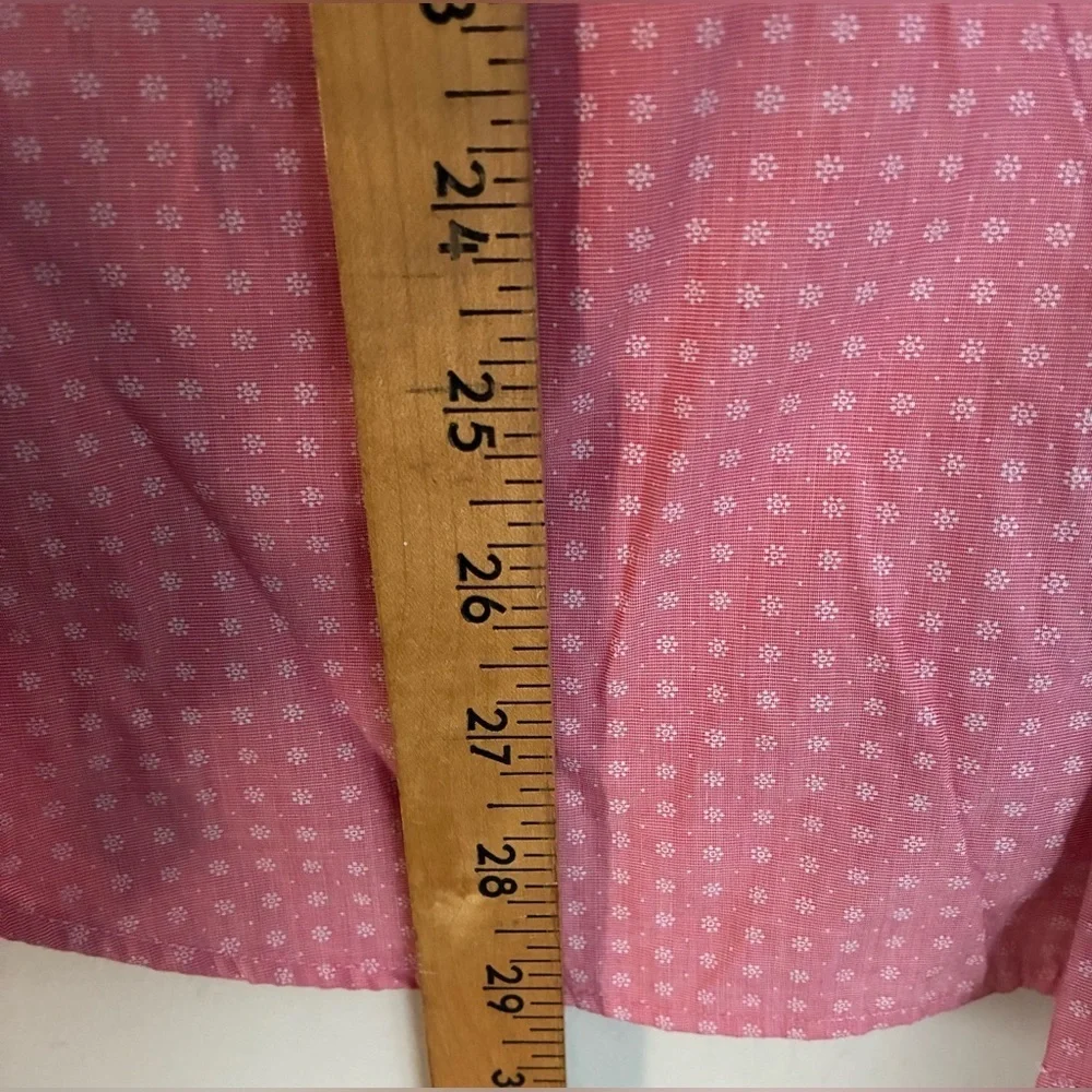 Banana Republic Men’s Pink Luxe Poplin Slim-Fit Short Sleeve Button Down; Size L